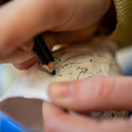 Rebecca Brown working in her studio 2019